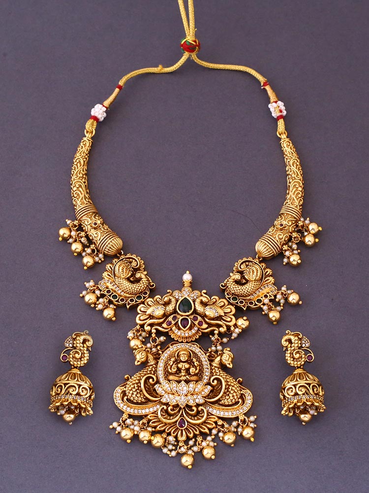Golden Sureshwara Temple Jewellery Set - New Arrival