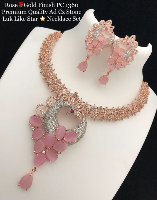 Rose Gold Diamond Necklace Set